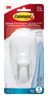 Command Bathroom Hook – Sleek White Towel Holder for Spa-Style Master Bathroom