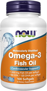 NOW Supplements Omega-3 180 EPA / 120 DHA Travel Supplement Case Essential, 100 Softgels