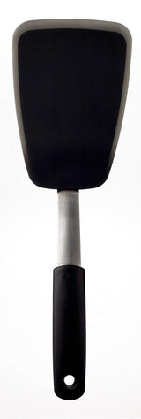 OXO Small Silicone Turner – Heat Resistant Spatula with Secure Non-Slip Grip for Wet or Greasy Hands
