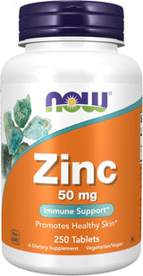 NOW Foods Zinc Gluconate 50 mg – Daily Workstation Supplement for Focused Wellness Professionals, 100 Tablets