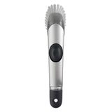 OXO Steel Soap Dispensing Dish Brush – Apartment Galley Kitchen Helper for One-Handed Dish Soap Dishwashing