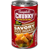 Campbell's Chunky Savory Pot Roast Soup – Quick Microwavable Desk Lunch for Busy Office Workers, 18.8 oz Can