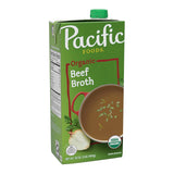 Pacific Foods Low Sodium Organic Beef Broth for Camping and Cabin Cooking, Shelf-Stable Cooking Liquid
