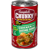 Campbell's Chunky Healthy Request Chicken and Sausage Gumbo Soup, 18.8 Oz Can – Quick Desk Lunch Between Meetings
