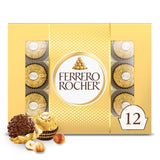 Ferrero Rocher 12-Count Hazelnut Chocolate Gift Box, Ready-to-Give Easter Basket Stuffer for Her and Mom