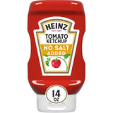 Heinz No Salt Added Ketchup – Heart-Healthy Pantry Staple for Low-Sodium Diets, 14 oz Squeeze Bottle