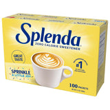 SPLENDA Zero Calorie Sweetener, 100 Count Packets - Family-Friendly Sugar Substitute for School Lunches