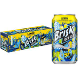 Brisk Iced Tea Lemon Flavor – Caffeinated-Free Refreshment for Kids' Lunchboxes, 12 Pack