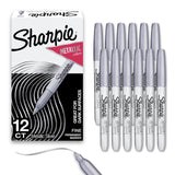 Sharpie Metallic Permanent Markers, Fine Tip, Silver, 12 Count – Premium Markers for DIY Home Decor Signs, Labels, and Aesthetic Displays