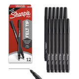 Sharpie Fine Point Pens 0.4mm - Black, 12 Count, Safe Felt Tip Markers for Kids' Art Projects and Schoolwork
