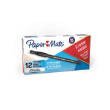 Paper Mate EraserMate Erasable Pen Medium Point Black, Box of 12 – Office Notebook Tool for Clean Meeting Notes