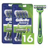 Gillette Sensor3 Sensitive Disposable Razors – Self-Care Shave for Irritation-Free Skin, 8 Count