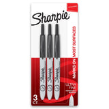 Sharpie Retractable Permanent Markers Ultra Fine Point Black 3 Count for Clean Desk and Intentional Workspace