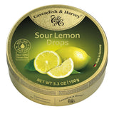Cavendish & Harvey Sour Lemon Hard Candy Drops – Dorm Room Snack Stash, Sealed Tin for College Study Sessions