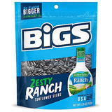 BIGS Sunflower Seeds Hidden Valley Zesty Ranch – Resealable Snack for Camping and Road Trips, 5.35 oz Bag