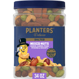 PLANTERS Deluxe Salted Mixed Nuts – Office Pantry Snack for Midday Energy, 5g Plant Protein