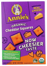Annie's Organic Cheddar Squares – Clean-Ingredient Pantry Snack for Home Office Wellness Breaks, 7.5 oz Box