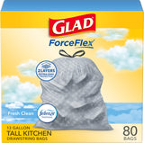Glad Febreze Fresh Clean Trash Bags 13 Gallon Tall – Odor-Sealing Drawstring Liners for Busy Family Kitchens, 110 Count