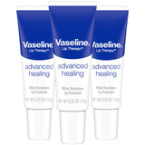 Vaseline Lip Therapy Advanced Healing 3-Pack – Windproof Lip Balm for Ski Slopes, Hiking Trails and Cold Weather