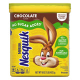 Nesquik No Sugar Added Chocolate Powder for Home Office, Quick Afternoon Focus Drink Mix
