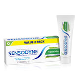 Sensodyne Fresh Mint Toothpaste for Sensitive Teeth – Soothing Morning and Nighttime Brushing Ritual with Cavity Protection, Pack of 2