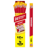 Slim Jim Giant Smoked Meat Sticks – Holiday Gift for Him, Stocking Stuffer Meat Snack 24 Count