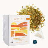 Rishi Tea Turmeric Ginger Herbal Tea – Home Office Focus Brew for Afternoon Slumps, Caffeine-Free Sachet Bags