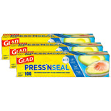 Glad Press'N Seal Plastic Wrap – Family-Safe Leftover Storage for Busy Parents, BPA-Free Film for Kid Meal Portioning