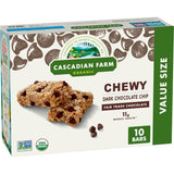 Cascadian Farm Organic Chewy Granola Bars Dark Chocolate Chip – Portable Trail and Hiking Snack, 10-Bar Value Pack
