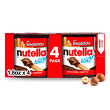 Nutella & GO! Snack Cups 4-Pack – Lunchbox Treat for Kids, Pre-Portioned Hazelnut Spread with Breadsticks
