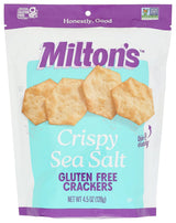 Milton's Gluten Free Crackers, Crispy Sea Salt - Non-GMO and Kosher Baked Crackers for Clean-Eating and Self-Care Snack Rituals