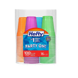 Hefty Party On Disposable Cups – Pool Deck and Rooftop Entertaining Essentials, Festive Firework Print 76-Count Assortment