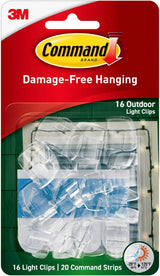 Command Outdoor Light Clips for Cozy Bedroom String Light Setup, Damage-Free Decor Mounts, Clear