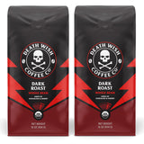 Death Wish Coffee Organic Dark Roast — High Caffeine Study Fuel for Library and Desk Sessions, 16 oz