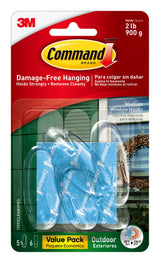 Command Outdoor Large Clear Wall Hooks for Front Porch Christmas Wreaths, Weather-Resistant Damage-Free Hanging