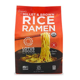 Lotus Foods Organic Millet & Brown Rice Ramen Noodles – Portable Gluten-Free Vegan Noodles for Camping Meals and Trailside Dinners