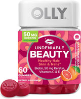 OLLY Undeniable Beauty Gummy – Premium Beauty From Within Gummies for Women, Grapefruit 30 Day Supply