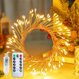 Minetom Star String Lights Battery Operated – Waterproof Patio and Porch String Lights, No Outlet Needed, 17 ft