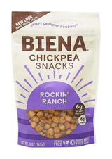 BIENA Chickpea Snacks - Crunchy Roasted Chickpeas - Nut-Free Lunchbox Snack for Kids' Lunchboxes and After-School - 5 Ounce Pack - Rockin' Ranch