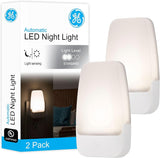 GE LED Night Light – Sleek Glossy White Plug-in for Cozy Bedroom and Living Room Ambiance