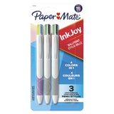 Paper Mate InkJoy Quatro Retractable Ballpoint Pens, Back-to-School Color Pen for High School and College Students, 1.0mm, 3 Pack