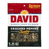 DAVID Cracked Pepper Sunflower Seeds – Mindful Crunching Ritual for Stress Relief and Low-Sodium Snacking, Jumbo 5.25 oz