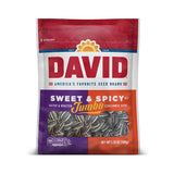 DAVID Sweet & Spicy Sunflower Seeds – Guilt-Free Nighttime Snack, 5.25 oz Bag with 0g Added Sugar and 3g Net Carbs