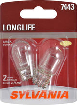 SYLVANIA 7443 Long Life Miniature Bulb 2-Pack for Road-Trip Ready DRL and Reverse Lights