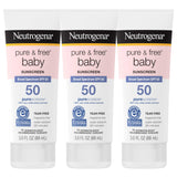 Neutrogena Pure & Free Baby Mineral Sunscreen SPF 50 – Thoughtful Baby Shower Gift for Expectant Parents, 3-Pack Value Bundle