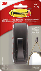 Command Metal Wall Hook as a Practical Birthday Gift for Her, Oil Rubbed Bronze Finish