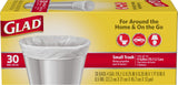 Glad Trash Bags, Small Garbage Bags - 4 Gallon White Trash Bag, Portable Camping and Picnic Liner