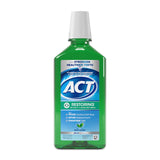 ACT Restoring Alcohol-Free Fluoride Mouthwash 33.8 oz for Nightly Self-Care Routine, Mint Burst Enamel Strengthener