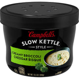 Campbell's Slow Kettle Style Creamy Broccoli Cheddar Bisque — Gentle Stomach-Friendly Comfort Meal at Home, 15.5 oz Microwavable Bowl
