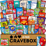 CRAVEBOX Road Trip Snack Box – 45-Count Variety Pack for Cars, Road Trips, and Long Highway Drives